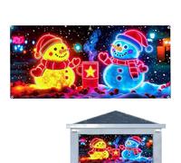 laxreheye Estandarte navideño para puerta de garaje | Gran decoración exterior decorativa con LED para eventos festivos, cubierta de invierno para puerta del porche con estandarte | para porche, patio