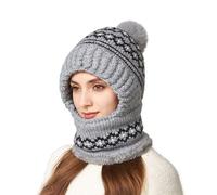 laxreheye Gorro de lana, suave a prueba de viento, cómodo, estilo moderno, gorro de invierno cálido para mujeres, para actividades de invierno, deportes en la nieve, senderismo al aire libre, gris
