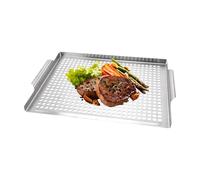 Laxreheye Grill Topper BBQ,Rejilla De Acero Inoxidable Para Cocina Al Aire Libre - Accesorio Cocinar Drenaje Para Picnic Jardín Playa Camping Cenas Familiares