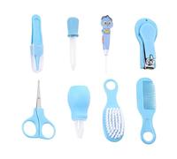 laxreheye Kit para la higiene del bebé, juego antiasfixia para guardería con cepillo para el pelo - Kit de 8 piezas con aspirador nasal, para niños, casa, baño, viaje, guardería y hora de dormir