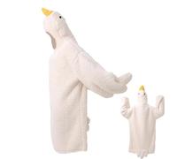 laxreheye Poncho de manta con capucha - Manta con forma de ganso, pijama cálido para adultos, adolescentes, lectores, jugadores, ver televisión, leer la noche de cine invierno, , M