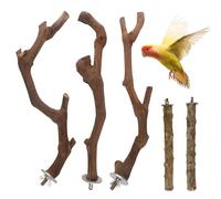 laxreheye Posaderos y appoladores destinados a los Conuri,5 piezas juegos interactivos de madera | Bastones de percha | Para cacatúas, periquitos, cocer agaporni loros