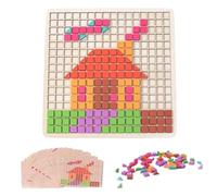laxreheye Puzles de Madera y Bloques Coloridos | 210 Piezas Geométricas Coloridas Y Tarjetas Didácticas | Juegos De con Bloques De Madera | para Niños y Niñas, Hogar, Escuela, Viaje, Picnic,