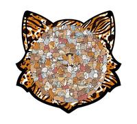 laxreheye Rompecabezas con representación de un gato - 135 piezas de madera de gatitos juguete | Rompecabezas Tema Gatos Para Adultos | Para Niños Escuela Familia Día De Acción de Gracias Fiesta De