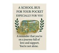 laxreheye Tarjeta Pocket Hug Autobús, Tarjetas de Felicitación Inspiradoras 2D de Autobús Escolar, Coleccionable Recuerdo De Decoración Del Hogar Para Niños, Amigos, Navidad, Maestros Y