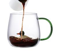 laxreheye - Taza de vidrio de animal,380 ml transparente - Vaso de vidrio de borosilicato | Tazas de café portátiles para bebidas frías y calientes, tazas resistentes al calor para viajes, uso diario
