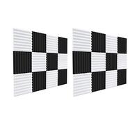 laxyy 24 piezas serie panel de espuma acústica, cojín de aislamiento acústico de esquinas de aislamiento acústico, 2.5x30x30cm