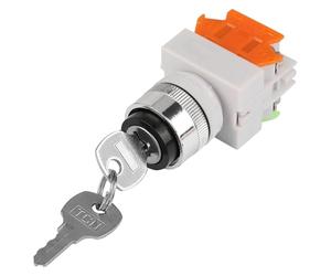 LAY37-11Y/21 Interruptor de Llave Operado por Llave Eléctrico Interruptor Giratorio 2 Posiciones Giratorio de Bloqueo de 22mm