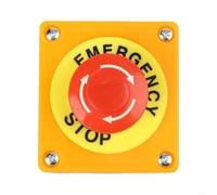 LAY7-11ZS Interruptor de parada de emergencia, resistente al agua, IP65, para maquinaria industrial, 600 V, 10 A, DPST 22 mm, instalación con función de parada de seguridad para ascensores y