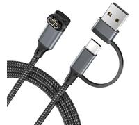 layajia 2-en-1 USB-C Cable de Carga para Garmin 1.2M, USB Cargador para Garmin Fenix 8 E 7 7X 7S Sapphire Solar 6X 6S,Forerunner 970 965 955 945 570 265 255 55,Vivoactive 6 5 4 3
