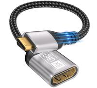 layajia 8K Mini HDMI a HDMI Adaptador, 8K@60Hz/4K@120Hz Mini HDMI Macho a HDMI Hembra Cable UHD HDR ARC HDCP, Compatible con Raspberry Pi Zero Cámara TV Portátil Monitor de Captura