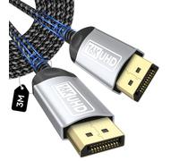 layajia Cable DisplayPort 2.1 16K 3M, Cable DP a DP Soporta 16K@30Hz 8K@240Hz 4K@240Hz, 80Gbps, HDCP 2.3, HDR DSC 1.2a MST FreeSync G-Sync para TV PC Tarjeta de Video Monitor