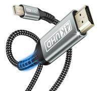 layajia Cable Mini DisplayPort a HDMI 4K, Cable HDMI Thunderbolt 1/2 de Nylon para Mini DP, MacBook Air/Pro, Surface Pro, Monitor, Proyector - 2M