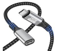 layajia Cable USB C a USB C 0,2m, 20Gbps USB 3.2 Gen2×2 Extensión USB C, Vídeo 4K@60Hz, Cable de Carga Type C, 240W PD3.2 Cable de Datos USB C Macho a Hembra para MacBook Pro, iPad Pro, iPhone 16/15