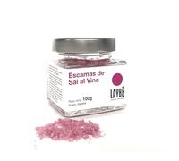 LAYBĒ - Escamas de Sal al Vino Tinto Premium, Condimento Gourmet Español en Cristales, Sal Marina con Vino para Carnes y Platos Gourmet - Tarro 100gr