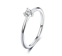 LAYCHEN Anillo Luminoso De Plata De Ley 925 Con Forma De Corazón Para Mujer, Joyería De Compromiso Y Boda.