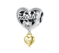 LAYCHEN Dije De Corazón De Plata De Ley 925 Compatible Con Pulseras Originales, Accesorios De Joyería Diy, Cuentas De La Familia Eterna.
