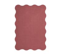 Layered Alfombra de lana Scallop 200x300 cm Rosewood red