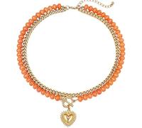 Layered Beaded Choker Necklaces for Women, Heart Pendant Boho Jewelry | Evil Eye Heart-Shaped Western-Style Pendant Acrylic Bead Exquisite Stackable Necklace Set