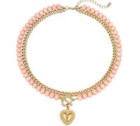 Layered Beaded Choker Necklaces for Women, Heart Pendant Boho Jewelry | Evil Eye Heart-Shaped Western-Style Pendant Acrylic Bead Exquisite Stackable Necklace Set