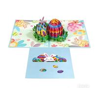 Layered Greeting - Pop-Up Note, Festive Keepsake for Mother Father, Decorative Bunny Message with Spring Egg, Holiday Stationery, 3D Card for Wife Husband and Girlfriend