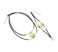 Layered Wax Rope, Stylish Chain Jewelry, Double Lace Necklace, Elegant Wedding Party Fashion Accessory, Versatile Outdoor Travel Date Ornament, Jewelry Set for Casual, Formal, Prom, 39.5x19.2cm