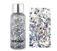 Layhou 35g Lentejuelas de sirena con purpurina líquida, Cara purpurina maquillaje, sombra de ojos, gel para el cuerpo Deslumbrante, festival accesorios, para de Ojos Maquillaje y Pelo Arte Corporal