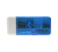 Layhou Mini pastillero portátil con recordatorios de temporizador, 6 compartimentos, organizador de píldoras, dispensador inteligente de píldoras con temporizador y alarma