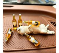 Laying Flat Shiba Inu, lindo mini cachorro borracho decoración del tablero | Accesorio para el interior del coche para aliviar el estrés, regalo creativo para los amantes de los perros