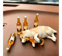Laying Flat Shiba Inu, lindo mini cachorro borracho decoración del tablero | Accesorio para el interior del coche para aliviar el estrés, regalo creativo para los amantes de los perros