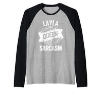 Layla Cute Queen of Sarcasm Layla Name Camiseta Manga Raglan