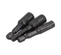 Laymotric Juego de adaptadores de enchufe M6 M8 M10 CrMo para taladros eléctricos, vástago hexagonal de 1/4 pulgadas, adecuado para tuercas de inserción y pernos de suspensión de doble rosca, 3 piezas