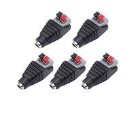 LAYMXNDIO 5 uds DC 5521 Conector sin Soldadura 5V 12V 24V 48V Cable a Macho Hembra DC Pernos de Puerto Prensa for Controlador de Tira LED CCTV (Color : 5.5X2.1 Female)