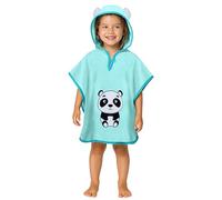 LAYNENBURG Premium poncho de baño niños con capucha - 100% algodón - OEKO TEX - bebé niños niñas toalla poncho - 1-3 años/Panda