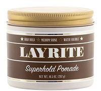 Layrite Superhold Pomada 297g | Fuerte sujeción | Soluble en agua | Brillo Medio