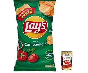 Lay's Campagnola - Juego de 6 patatas fritas saladas, 133 g, patatas fritas y polpa italiana gourmet (400 g)