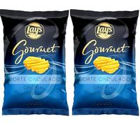Lay's Gourmet Onduladas, Patatas fritas con sal, Producto de Aperitivo, bolsa individual, 150 gr (Paquete de 2)