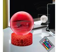 Laysinly 3D Ilusión Baloncesto Deportes Ventiladores Bola de cristal Luz nocturna Control remoto RGB 16 Cambio de color 4 modos Atenuación Sala de juegos Orbe Resplandor Lámpara de 3.15 pulgadas