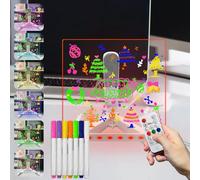 Laysinly Dry Eraser Mensaje Escritura Planificación tablero Light up Stand, 15 * 15 CM 7 Color Cambio de control remoto Dimming Glow LED Memo board, 7 color marker(S)