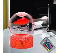 Laysinly Nube Lluvia Ilusión 3D Visual Esfera Grande Orbe Resplandor Bola de Cristal Lámpara de Noche Decoración Táctil Control Remoto RGB 16 Cambio de color 4 modos USB Base Carga Atenuación Lámpara
