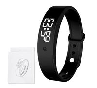 Laytham Pulsera de alarma vibratoria silenciosa para personas con pareja, recién nacidos, niños, 6 alarmas, recordatorio de píldoras, reloj despertador, 3 veces la medición de temperatura para