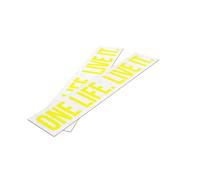 LAZARILLA - ONE LIFE.LIVE IT. Pegatinas Moto y Casco - Vinilo Adhesivo Coche Furgo - Frase Motivacional Carpe Diem Una Vida Vívela - Estilo Biker Aventura - 2 Unidades 20 cm Sin Fondo (Amarillo)