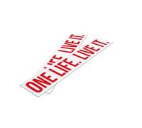LAZARILLA - ONE LIFE.LIVE IT. Pegatinas Moto y Casco - Vinilo Adhesivo Coche Furgo - Frase Motivacional Carpe Diem Una Vida Vívela - Estilo Biker Aventura - 2 Unidades 20 cm Sin Fondo (Rojo)