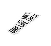 LAZARILLA - ONE LIFE.LIVE IT. Pegatinas Moto y Casco - Vinilo Adhesivo Coche Furgo - Frase Motivacional Carpe Diem Una Vida Vívela - Estilo Biker Aventura - 2 Unidades 20 cm Sin Fondo (Negro)