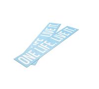 LAZARILLA - ONE LIFE.LIVE IT. Pegatinas Moto y Casco - Vinilo Adhesivo Coche Furgo - Frase Motivacional Carpe Diem Una Vida Vívela - Estilo Biker Aventura - 2 Unidades 20 cm Sin Fondo (Blanco)