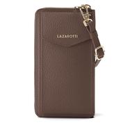 Lazarotti Bologna Cartera de piel con cremallera Funda para teléfono móvil Piel 19 cm marrón