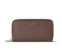 Lazarotti Bolonia XL Cartera de piel para mujer | 2 compartimentos grandes con cremallera, 20 compartimentos para tarjetas, monedero, protección RFID | 20 x 4 x 11 cm, pardo, talla única, Clásico