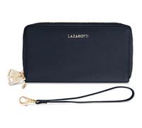 Lazarotti Bologna Leather Double Zip Around Wallet Navy