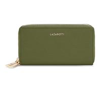 Lazarotti Bologna Leather Double Zip Around Wallet Olive
