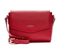Lazarotti Bolonia - Bolso bandolera de piel con bolsillo con cremallera y bolsillo interior para mujer, 22 cm, rojo